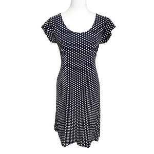 Navy Polka Dot Midi Dress